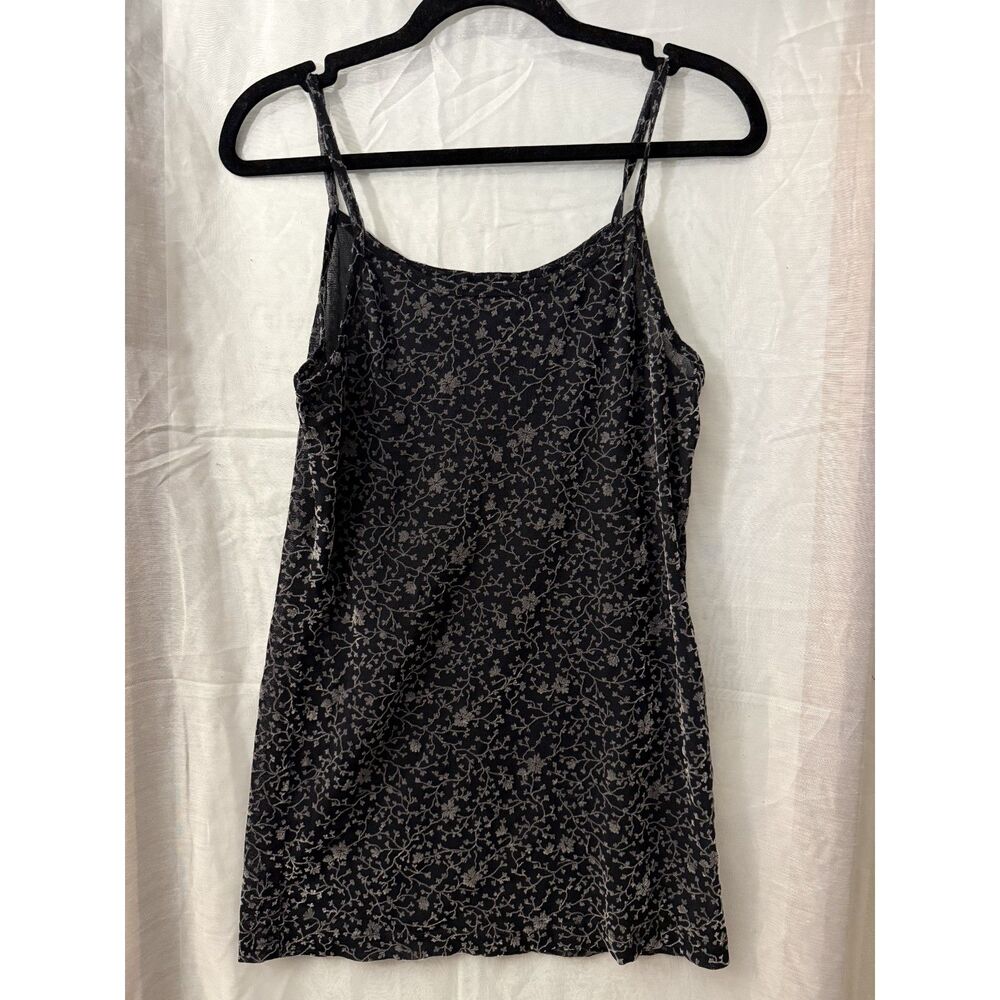 Black Sheer Floral Mesh Camisole